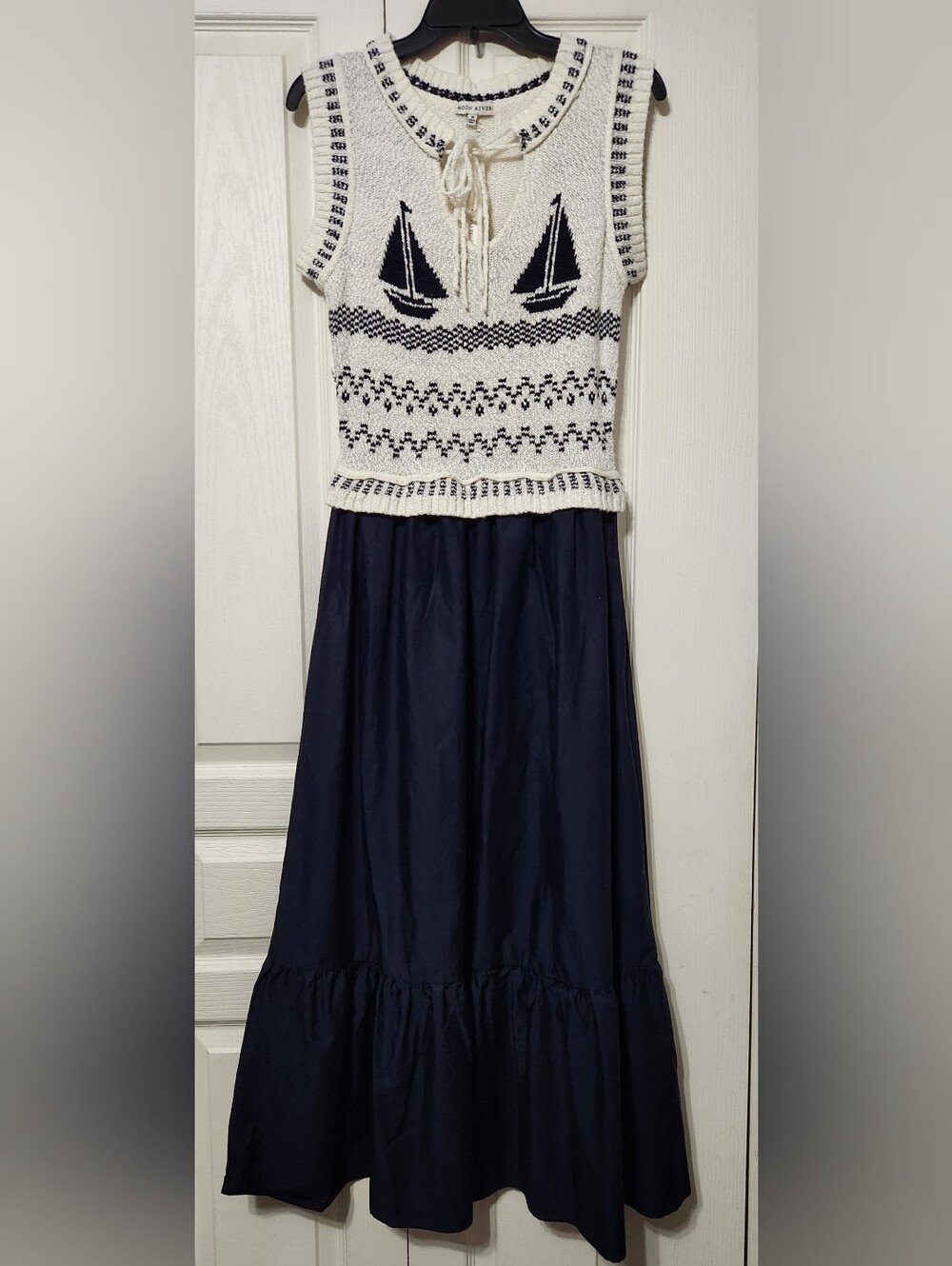 NWT Moon River Sailboat Mixed Media Dress. Size M